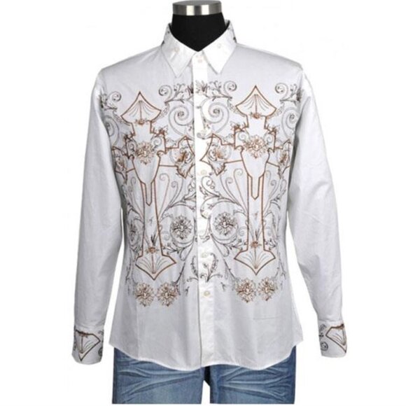 Men's Casual Shirt With Embroidered, Milano Moda Style SG37 - Picture 4 of 11